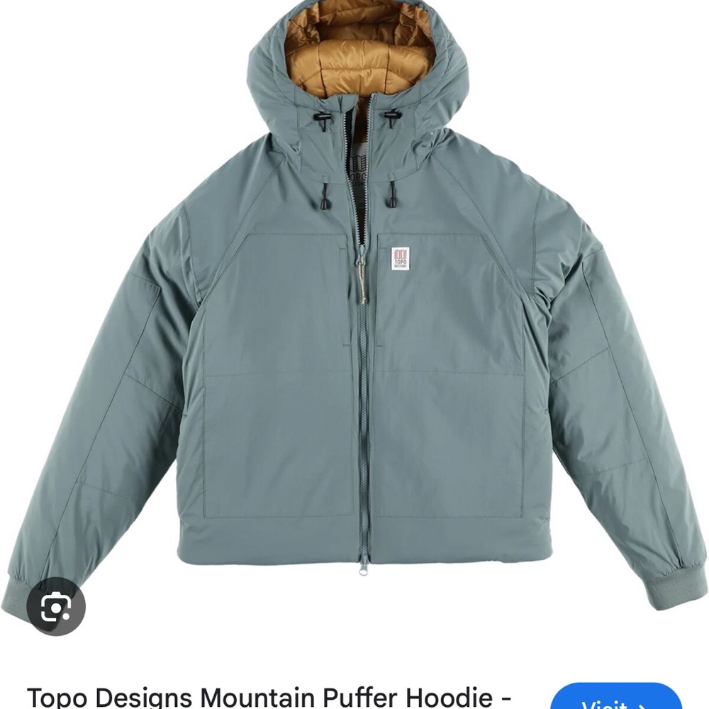 Topo Designs Insulated Jacket in Blue and Brown